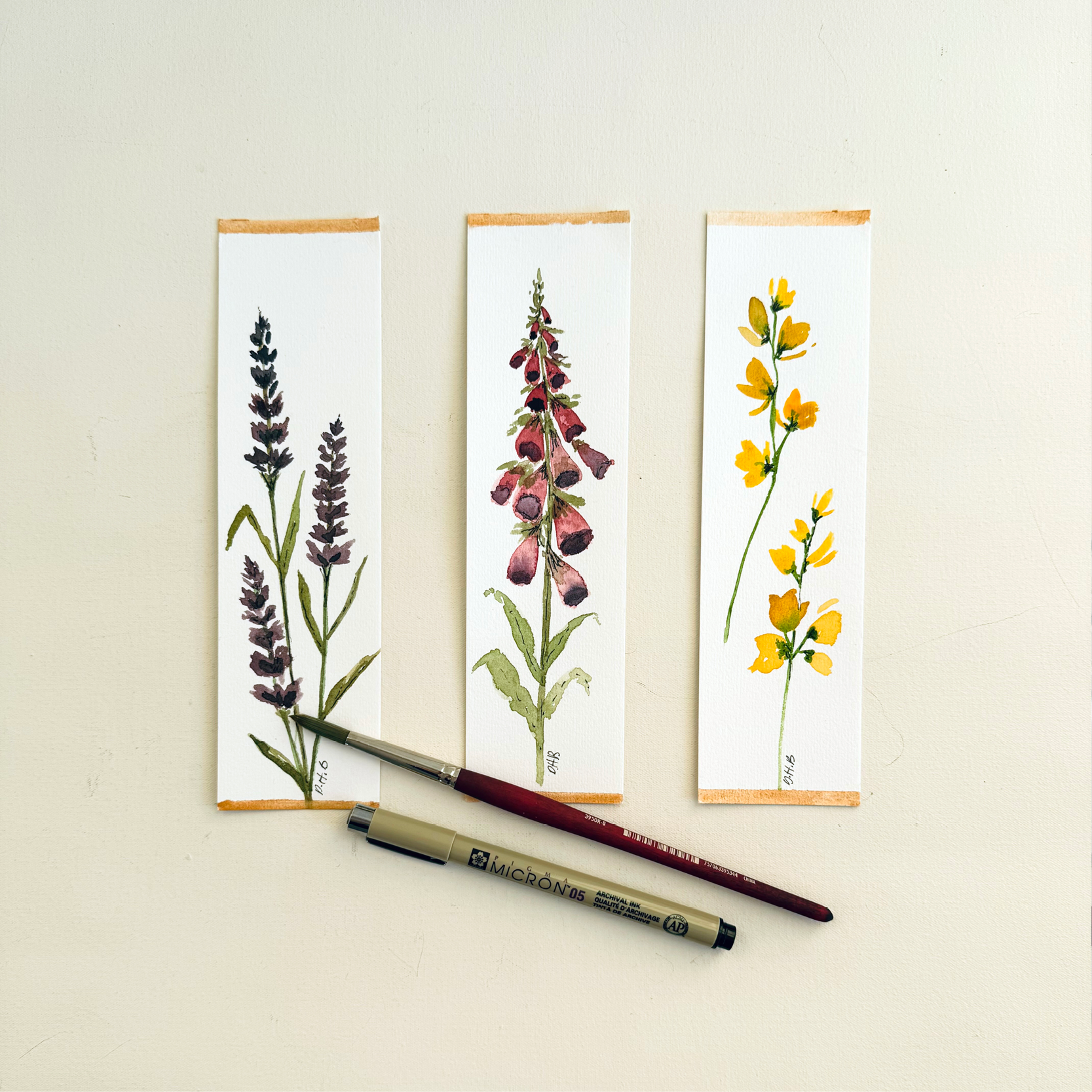 Watercolor Botanical Bookmarks