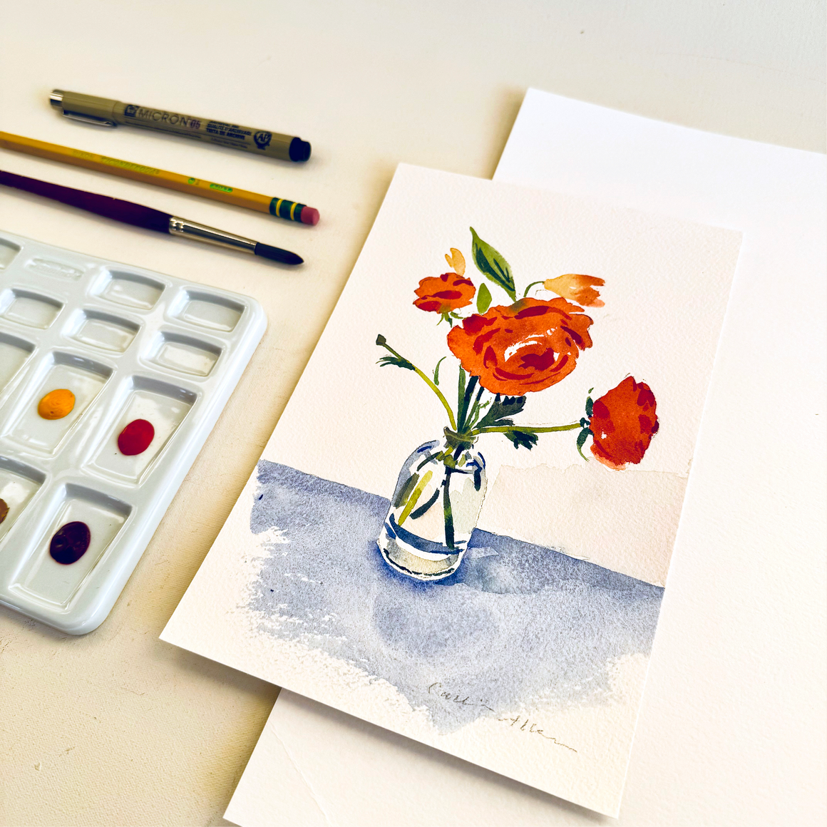 Watercolor Ranunculus