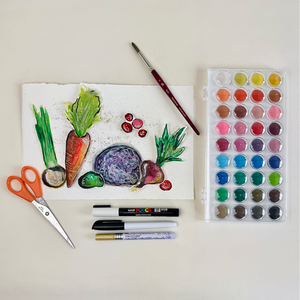 Watercolor Vegetable Collage