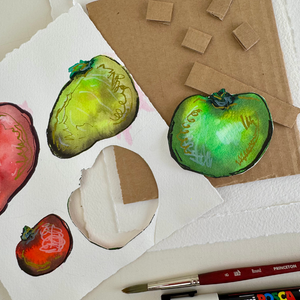 Watercolor Vegetable Collage