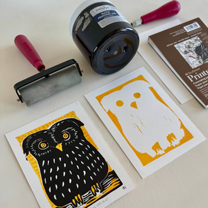 Multicolor Owl Block Printing
