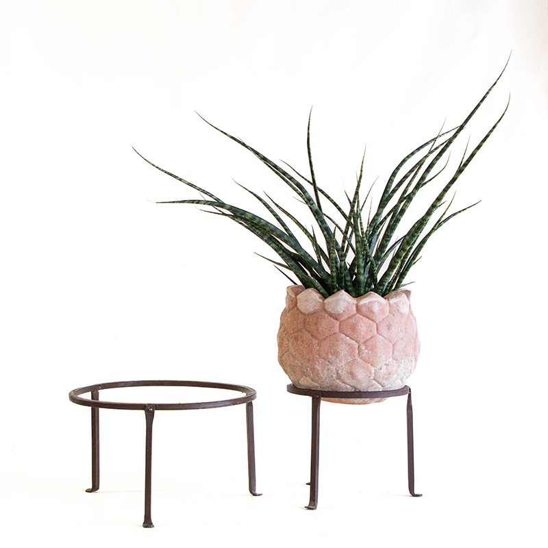 pink plant pot stand Iron X-Short Plant Stand