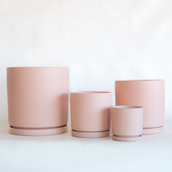 pink planter pots Gemstone Cylinder Planter Blush