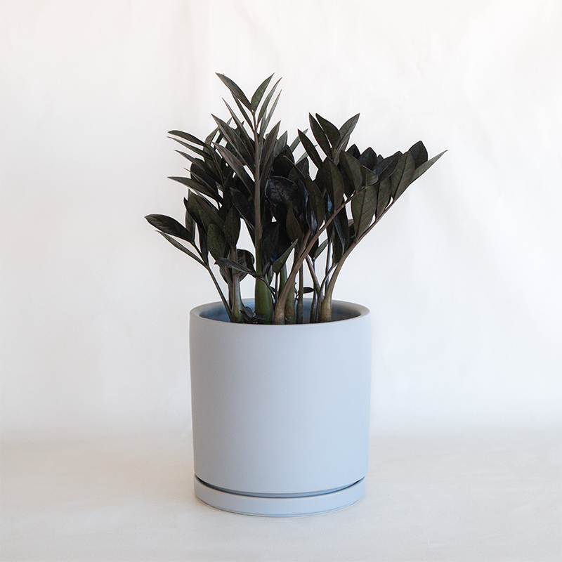 Gemstone Cylinder Planter Stone Gray