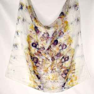 Naturally Dyed Floral Silk Scarf