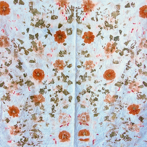 Naturally Dyed Floral Silk Scarf