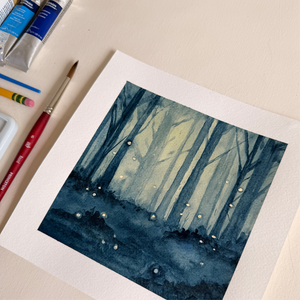 Watercolor Fireflies