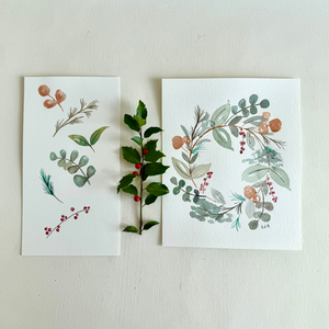Watercolor Festive Foliage Wreath