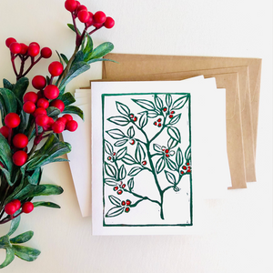 Block Printed Holiday Cards