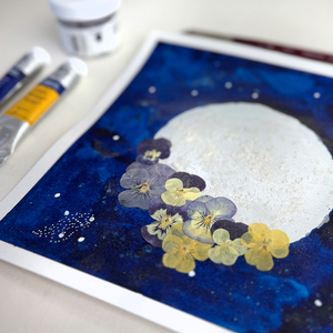 Fun with Flowers Moon Painting