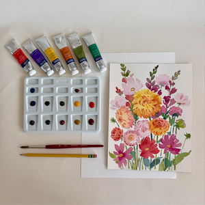 Immersive Watercolor Dahlias