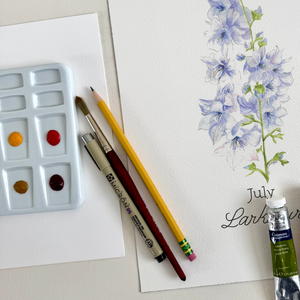 Watercolor Larkspur