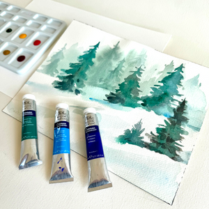 Watercolor Winter Trees