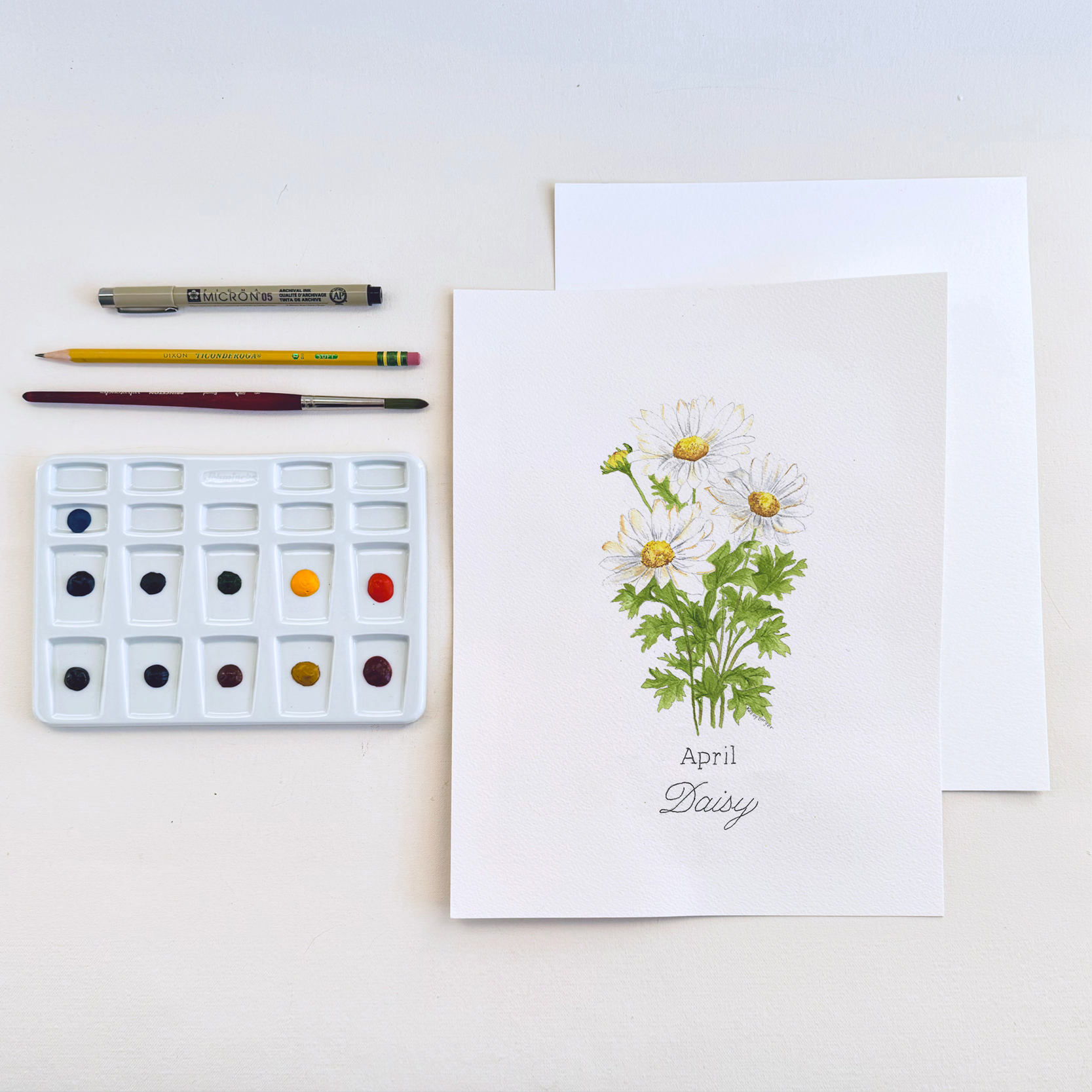 Watercolor Daisy