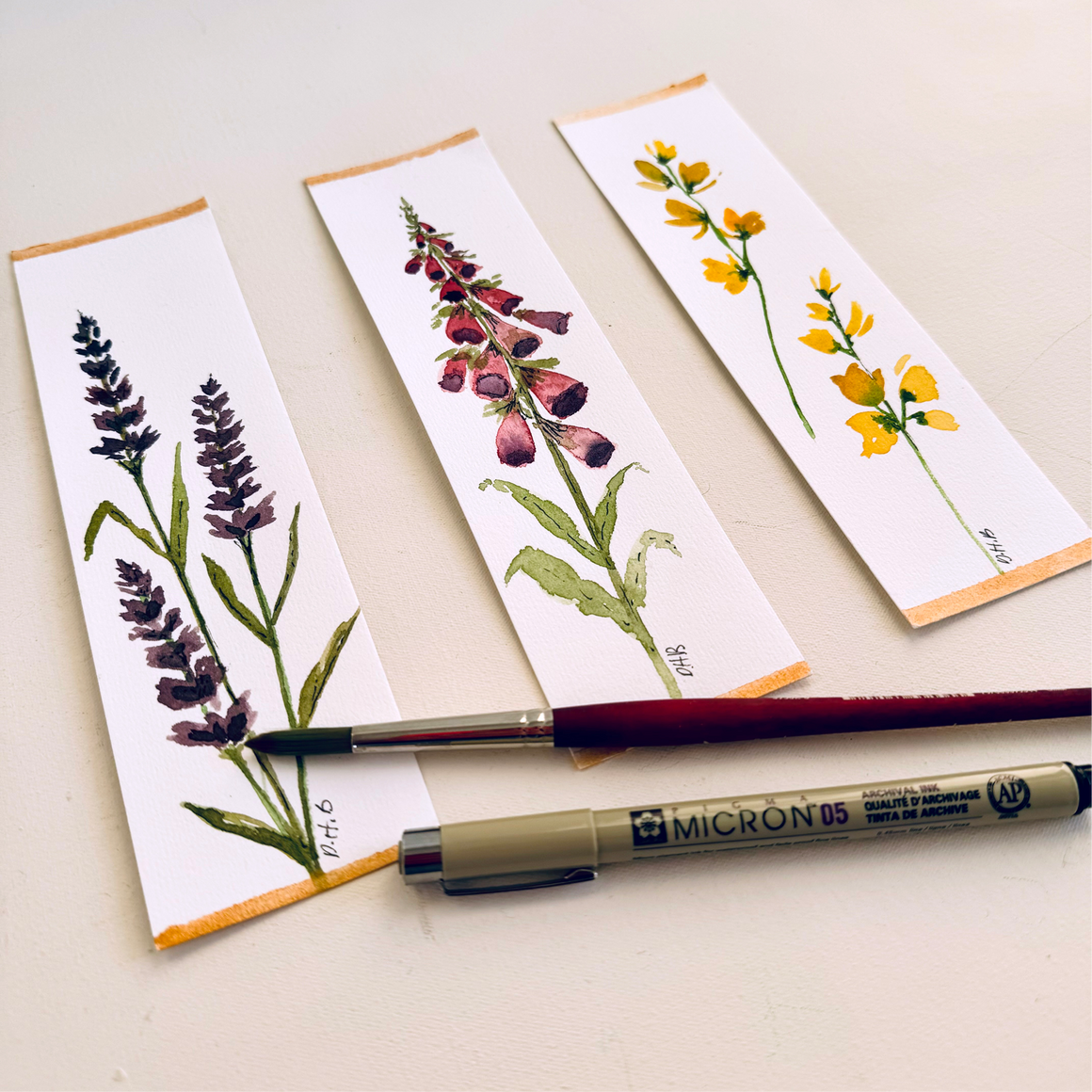 Watercolor Botanical Bookmarks