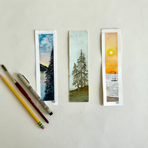Watercolor Landscape Bookmarks