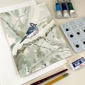 Watercolor Blue Jay