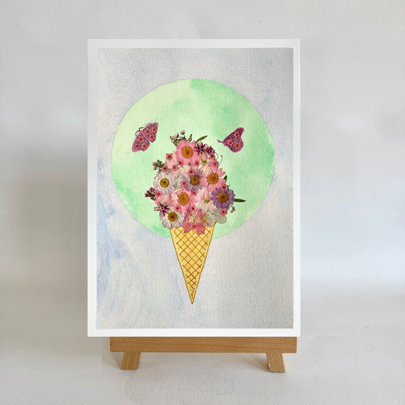 Fun with Flowers Ice Cream Cone