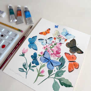 Watercolor Summer Butterflies