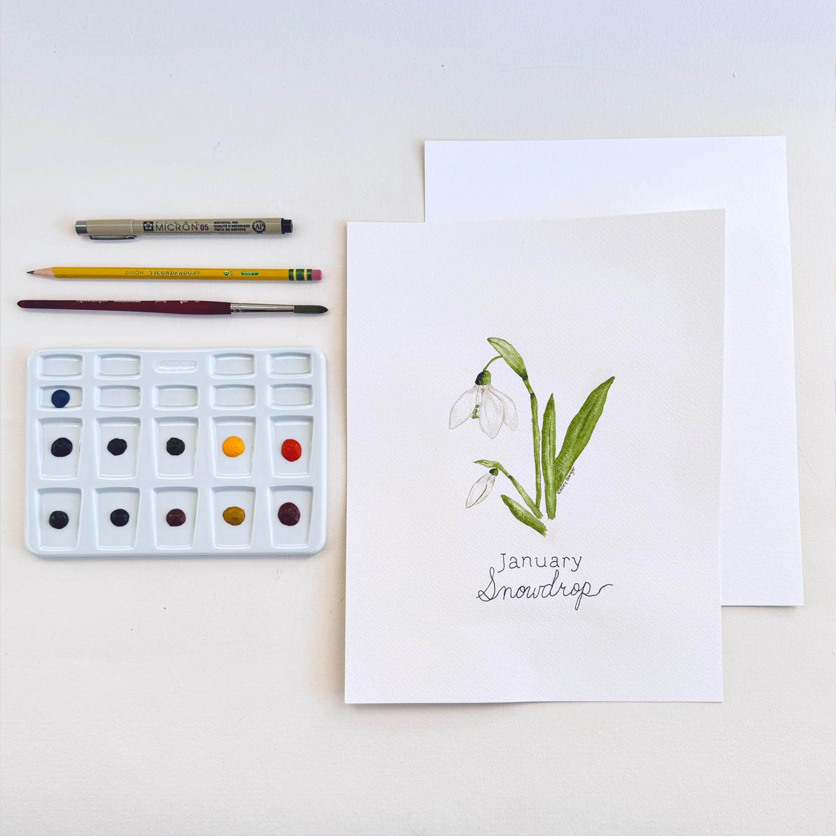 Watercolor Snowdrops