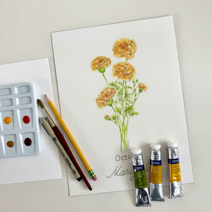 Watercolor Marigolds