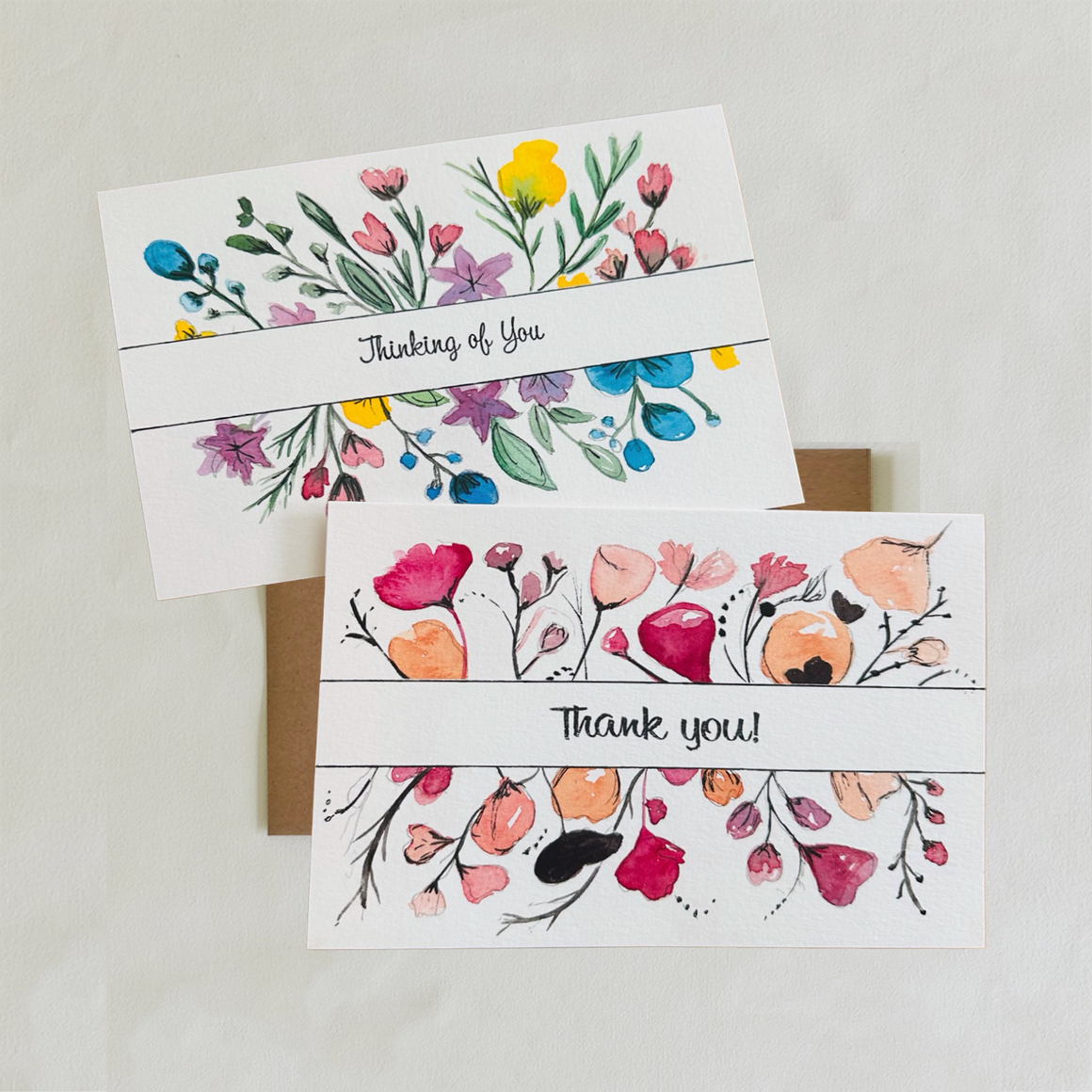 Watercolor & Washi Notecards