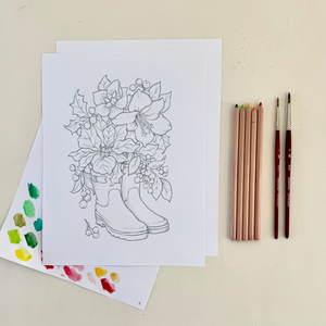 Winter Welly Bouquet Coloring