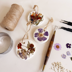 Pressed Flower Clay Ornaments
