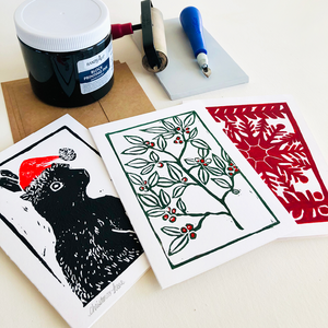 Block Printed Holiday Cards