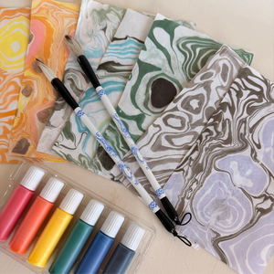 Multicolor Suminagashi Paper Marbling
