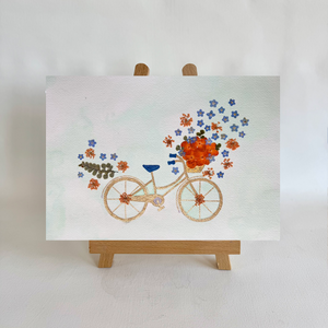 Fun with Flowers Golden Bicycle