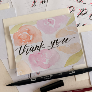 Watercolor Brush Pen Note Cards