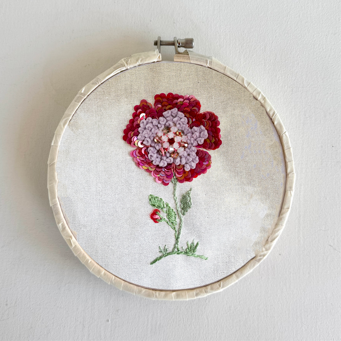 Beaded Chenille Flower Embroidery