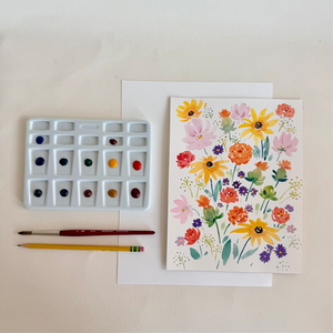 Watercolor Fall Wildflowers