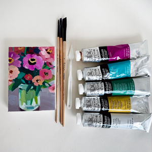Zinnia Bouquet in Oil