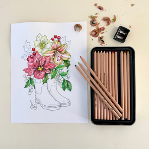 Winter Welly Bouquet Coloring