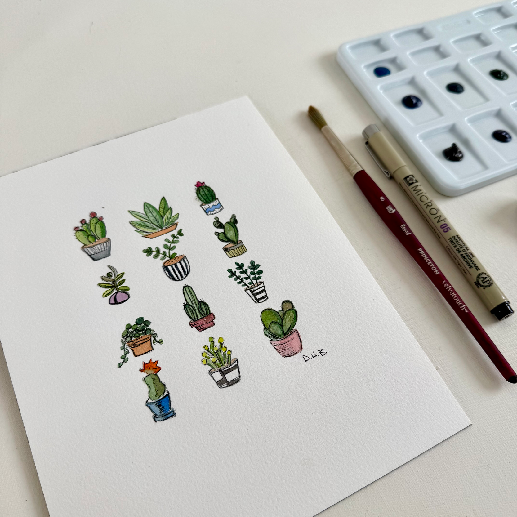 Watercolor Succulents