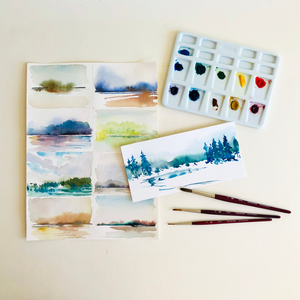 Watercolor Winter Landscape