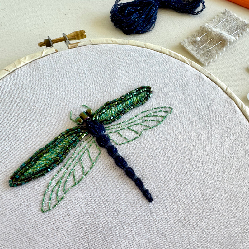 Beaded Dragonfly Embroidery