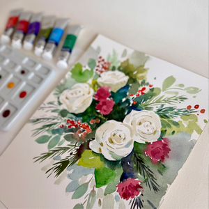 Immersive Watercolor Holiday Arrangement