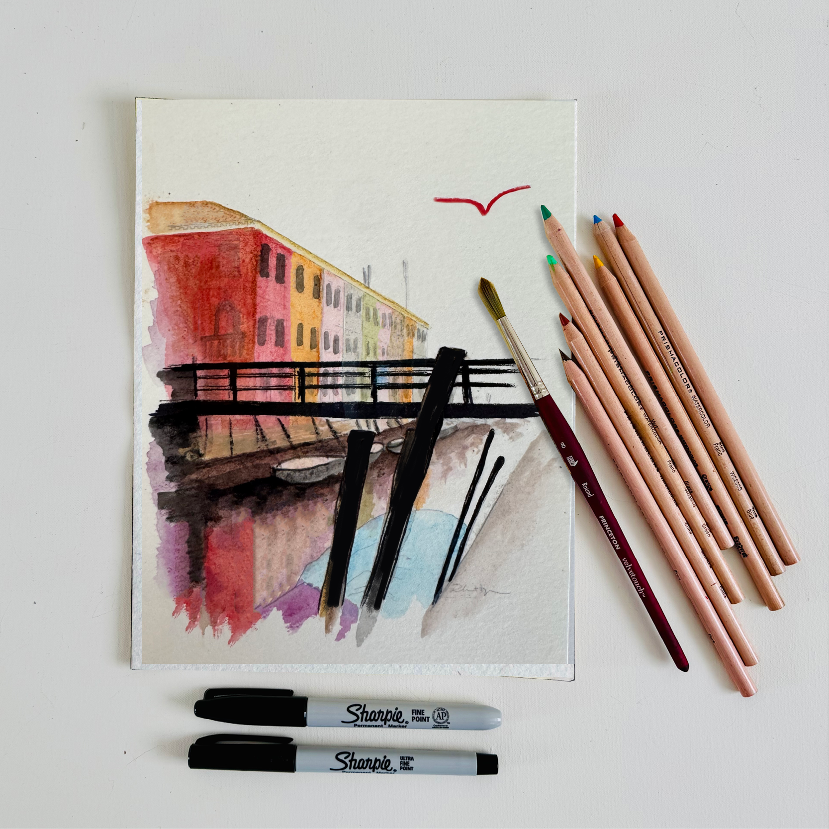 Colorful Canal Illustration