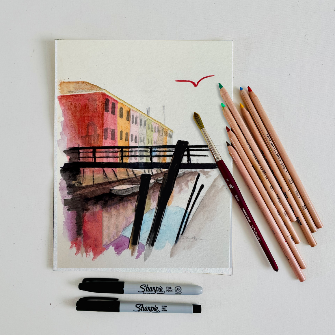 Colorful Canal Illustration