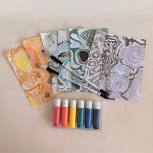 Multicolor Suminagashi Paper Marbling