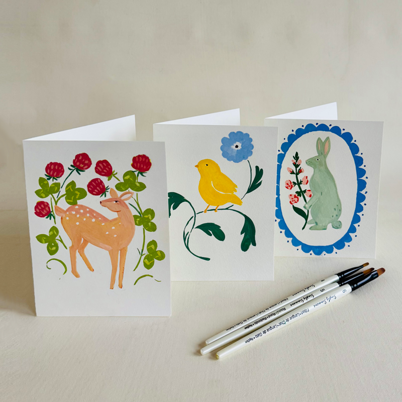 Hand Painted Spring Note Cards