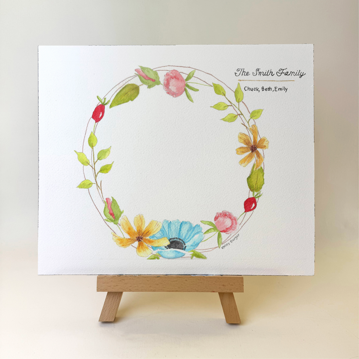 Watercolor Birth Flower Wreath