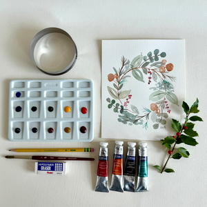 Watercolor Festive Foliage Wreath