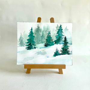 Watercolor Winter Trees