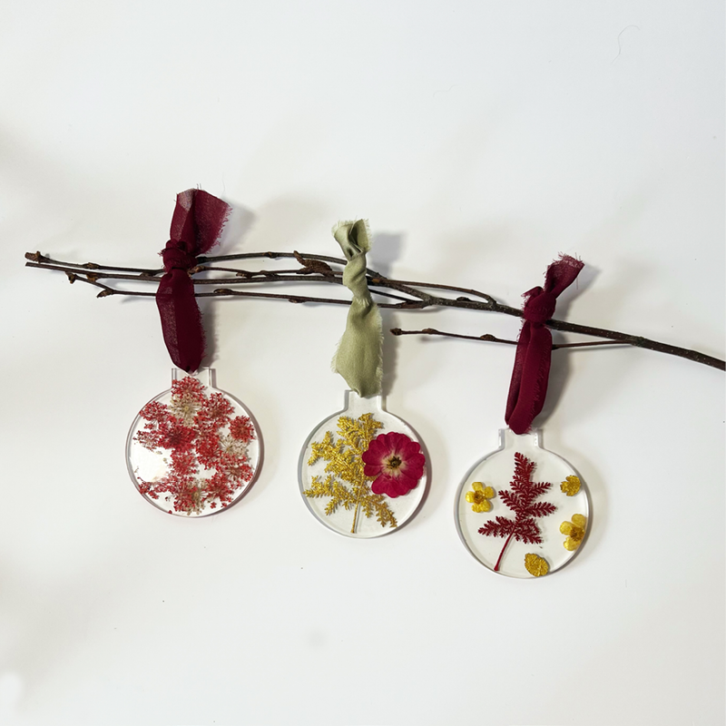Fun with Flowers Resin Ornaments