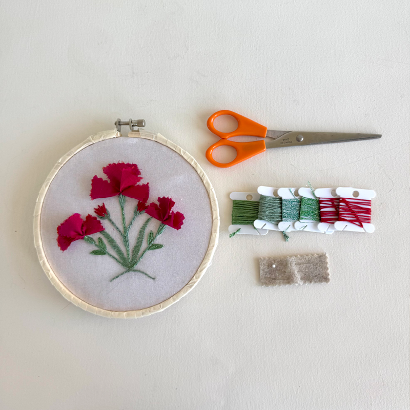 Dianthus Floral Embroidery