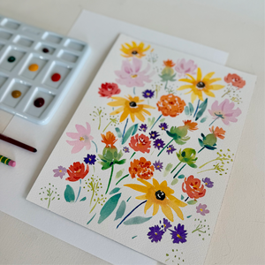 Watercolor Fall Wildflowers